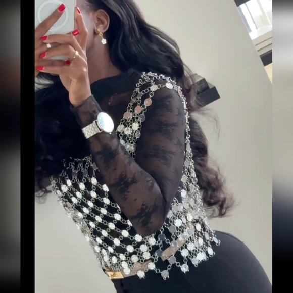 ZARA JEWEL CROP TOP SIZE M - Picture 5 of 10